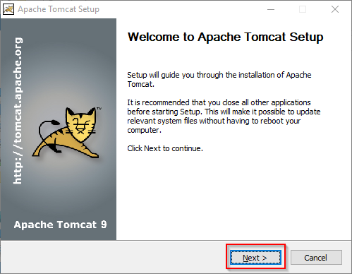 Datei:Setup:Tomcat Install 01.png