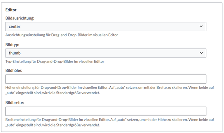 Formularfelder des EnhancedUpload in der Konfigurationsverwaltung