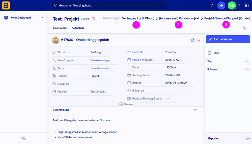 Projektstruktur in Easy8