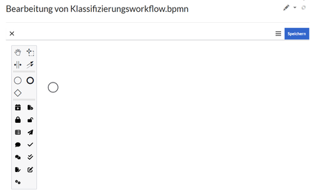 Leeres Diagramm mit Start-Event im Bearbeitungsmodus mit